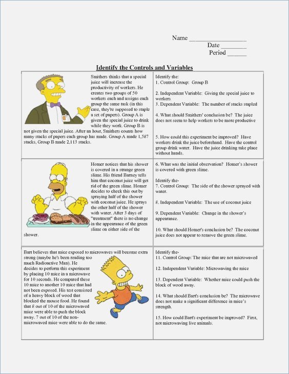 Simpsons Scientific Method Worksheet Answers â Webmart Me